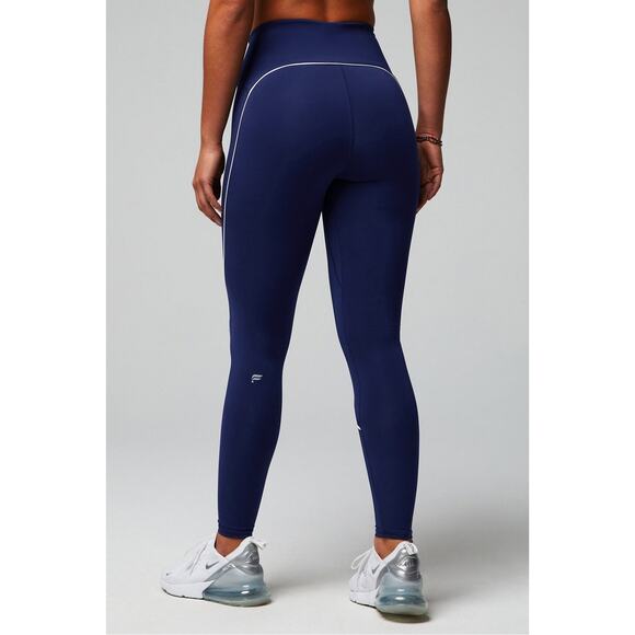 Fabletics Women's Deep Navy Anywhere Motion365+ High-Waisted Piped Leggings - S - Picture 2 of 7